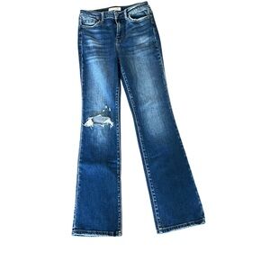 Flying monkey dark distressed jeans high rise